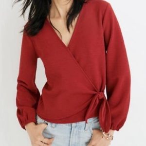 Madewell Red Wrap Top